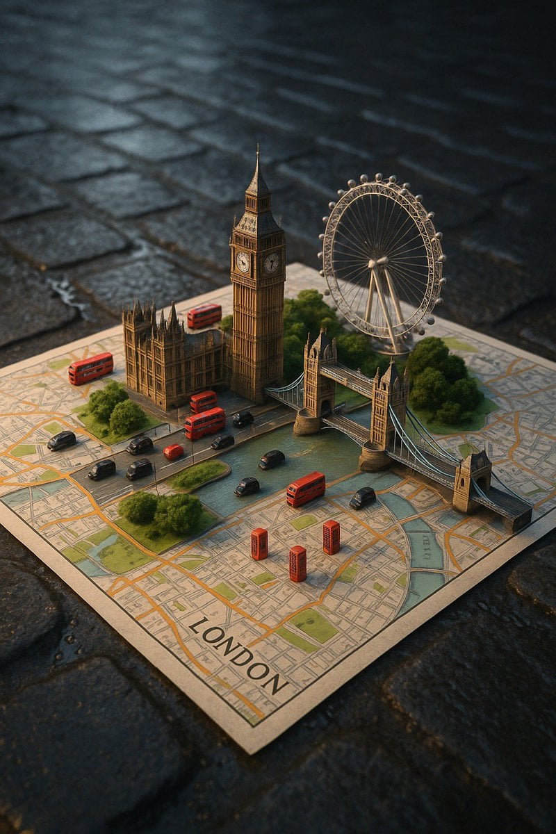 Photoreal City Map Diorama 3D Illustration(4)