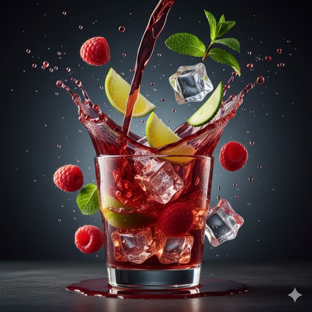 Floating Cocktail Ingredients in a Hero Photo (2)