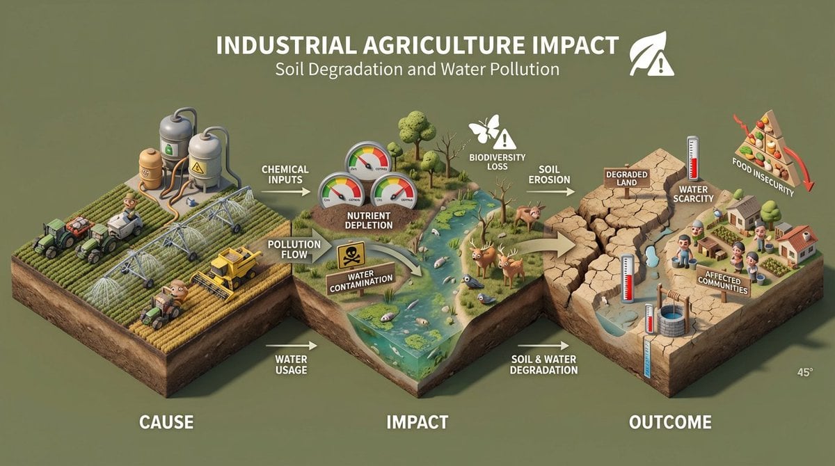 Environmental Impact Isometric Diorama Infographic