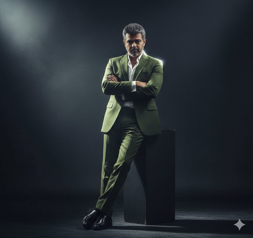 Olive Suit Full-Body Studio Portrait(4)