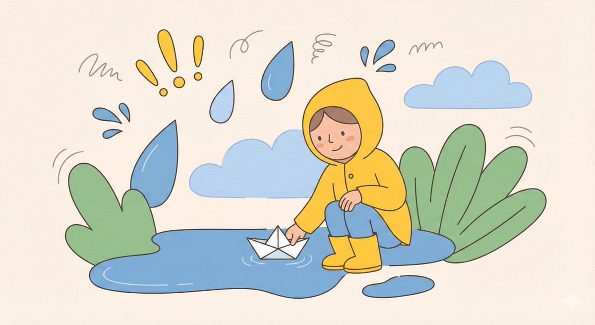 Whimsical Flat Character Illustration with Abstract Shapes(3)