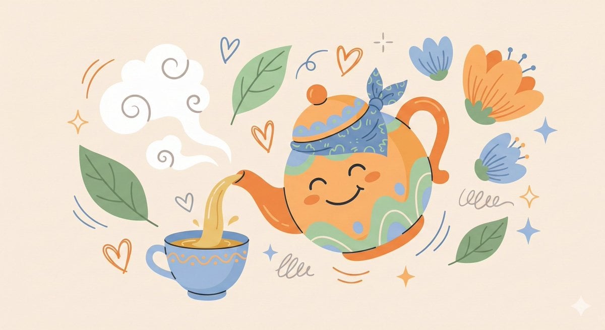 Whimsical Flat Character Illustration with Abstract Shapes(4)