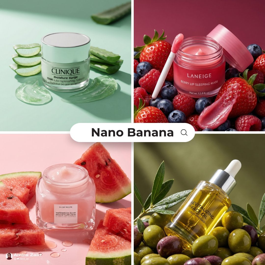 Skincare Product Ad with Fresh Ingredient Macro Styling