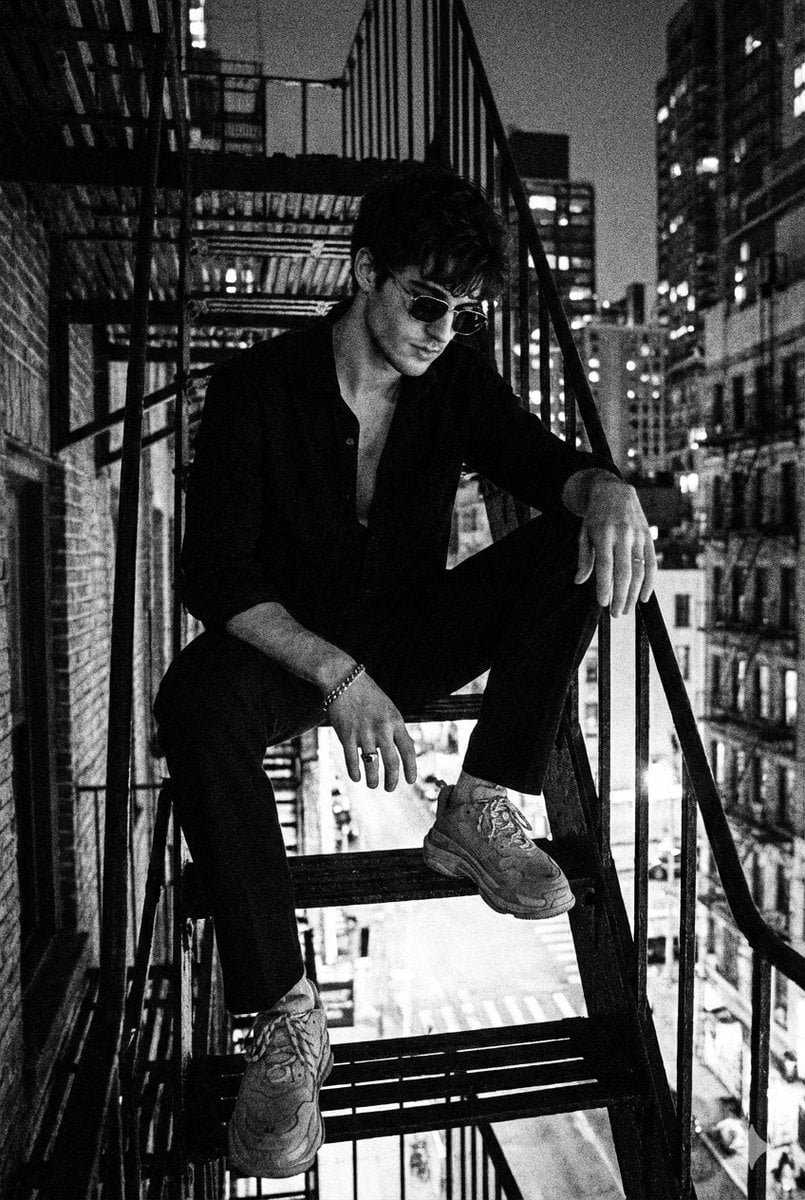 Black and White Noir Street Portrait