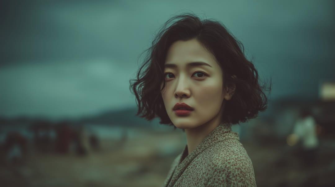 Cinematic East Asian Woman Portrait at Sunset (2)