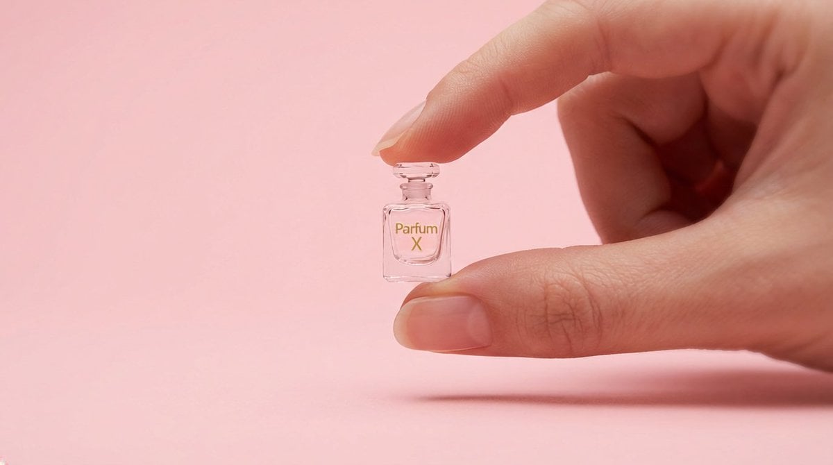 Miniature Product Between Fingers Macro Photo