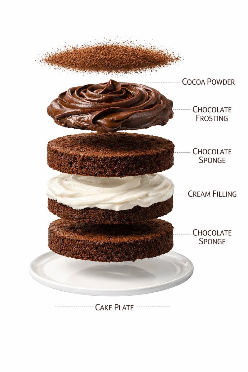 Layered Chocolate Cake Food Photography