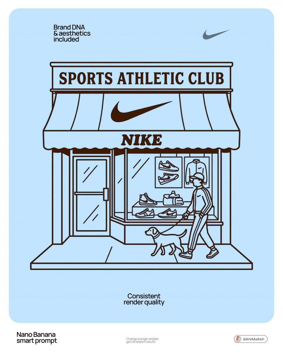 Retro Storefront Brand Logo Illustration