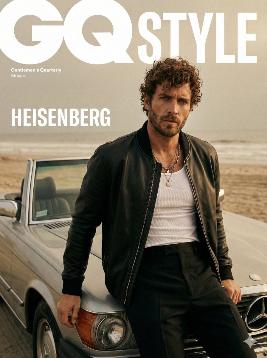 Male Fashion Editorial Portrait on a Misty Beach