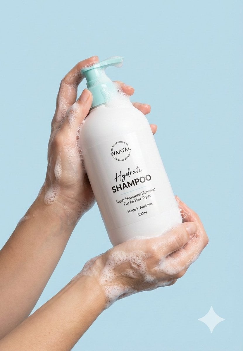 WAATAL Hydrate Shampoo Bottle with Foamy Hands