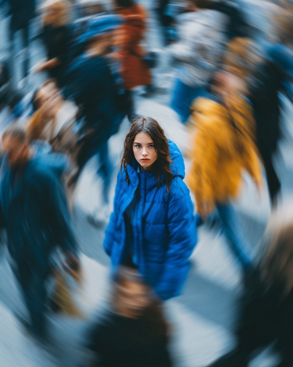 Cinematic Street Portrait in a Blue Puffer Jacket(3)