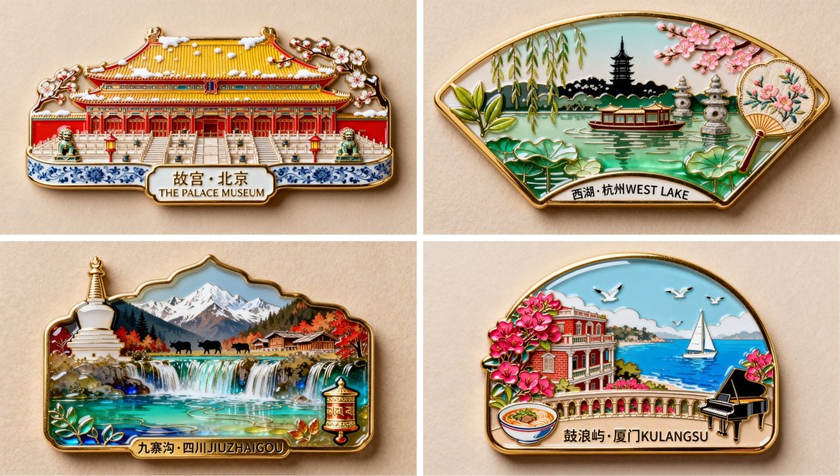 Hangzhou West Lake Enamel Fridge Magnet Product Shot