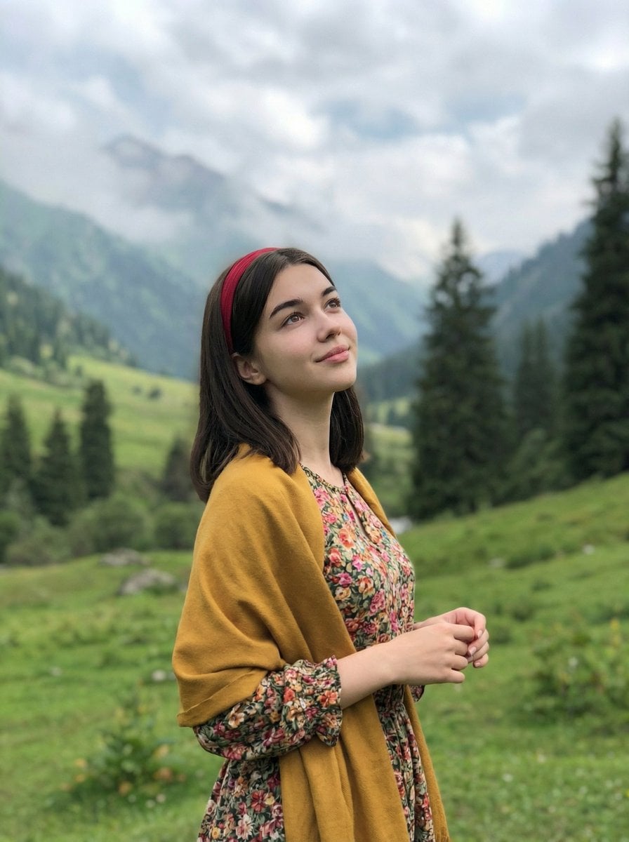 Mountain Valley Lifestyle Portrait of a Young Woman