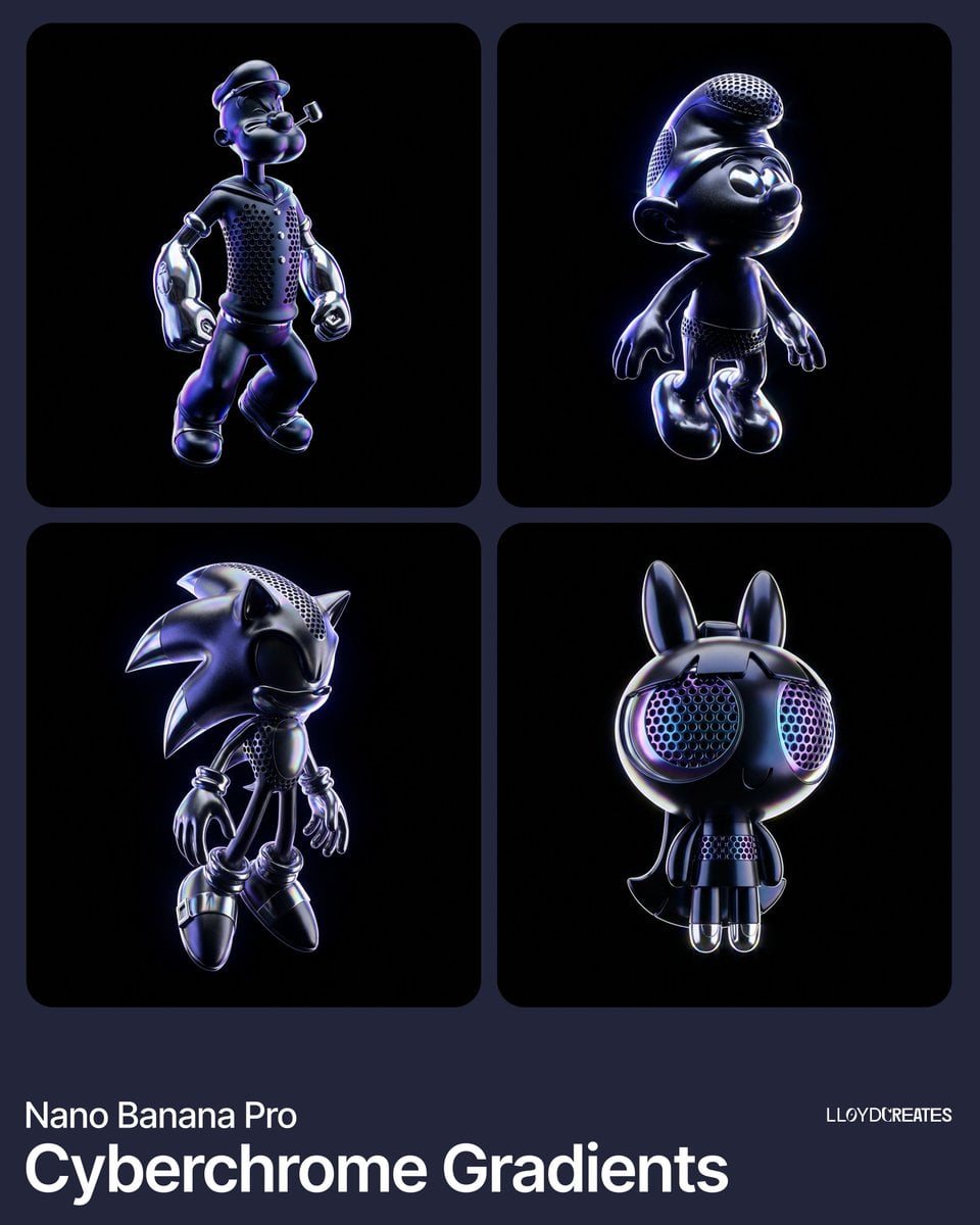 Obsidian Chrome Product Floating in Black Void