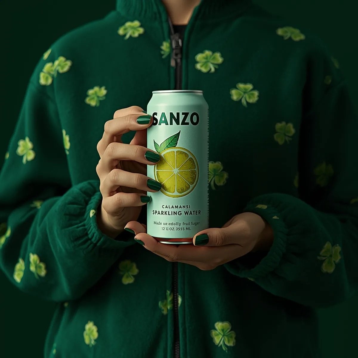 Sanzo Calamansi Can in Monochrome Green Product Shot (2)