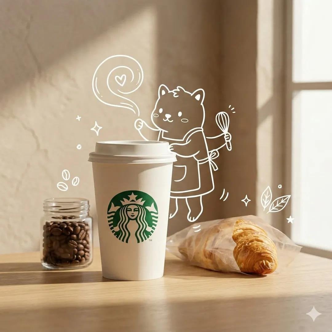 Minimal Product Photo with White Doodle Character (2)