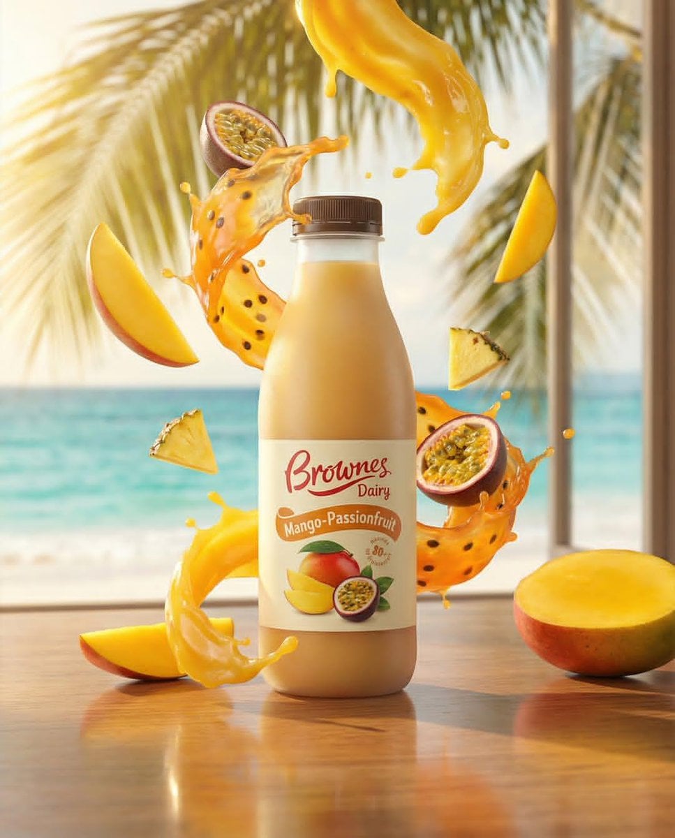 Premium Fruit Drink Bottle with Splashing Tropical Fruit (2)