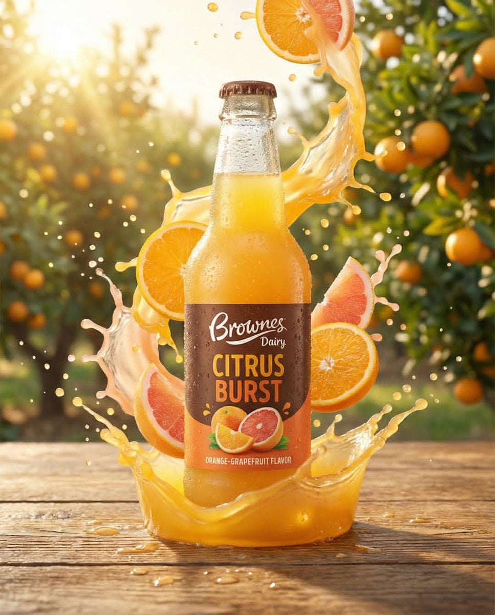 Premium Fruit Drink Bottle with Splashing Tropical Fruit (4)