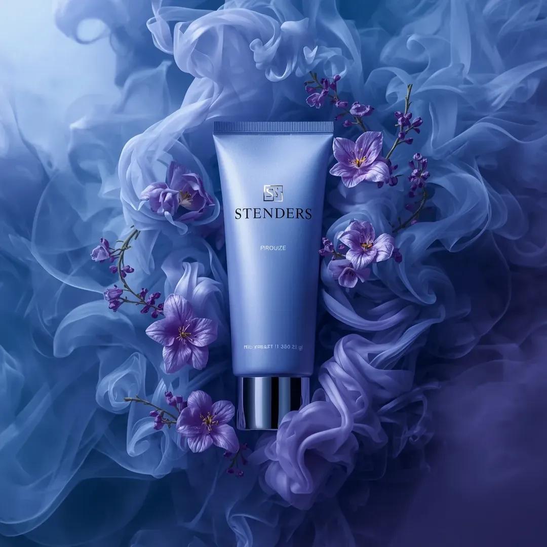 Periwinkle Cosmetic Tube in Blue-Violet Floral Smoke (2)