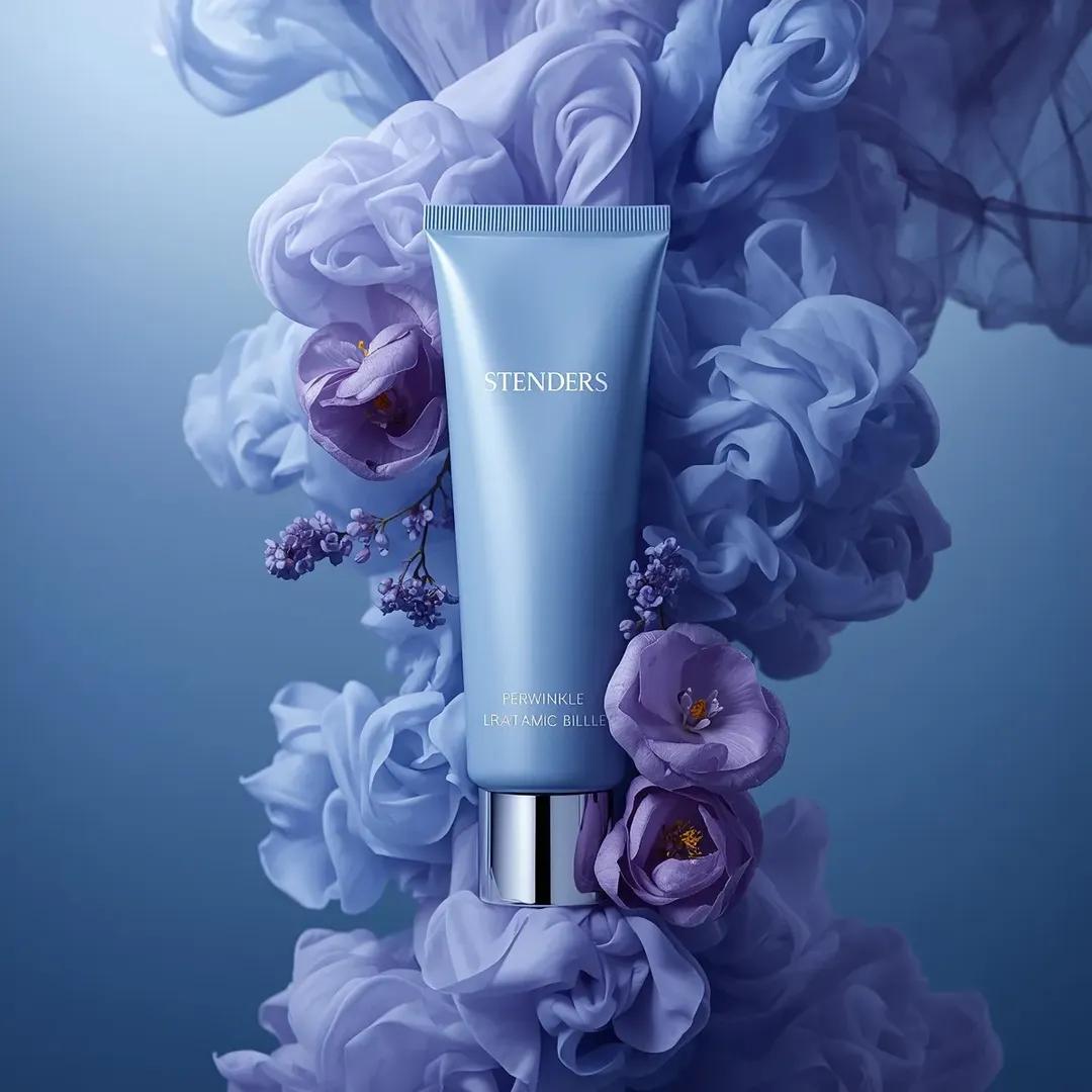 Periwinkle Cosmetic Tube in Blue-Violet Floral Smoke (3)