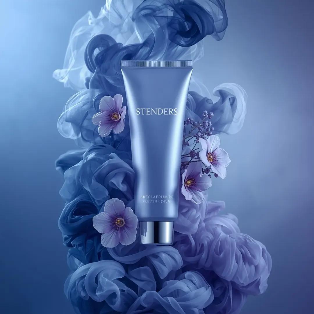 Periwinkle Cosmetic Tube in Blue-Violet Floral Smoke (4)