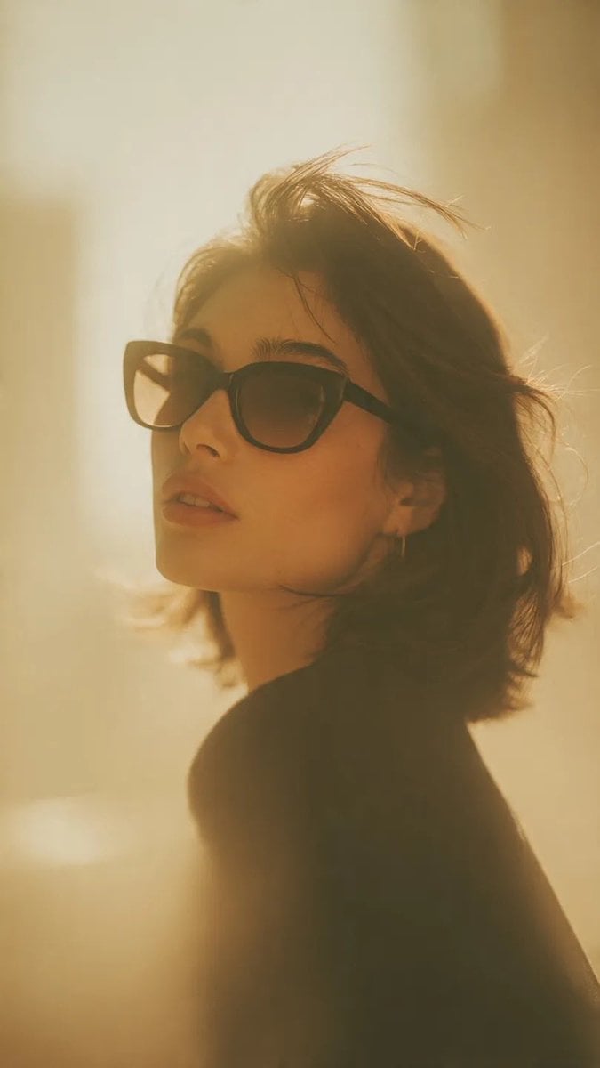 Cinematic Fashion Portrait with Cat-Eye Sunglasses(2)