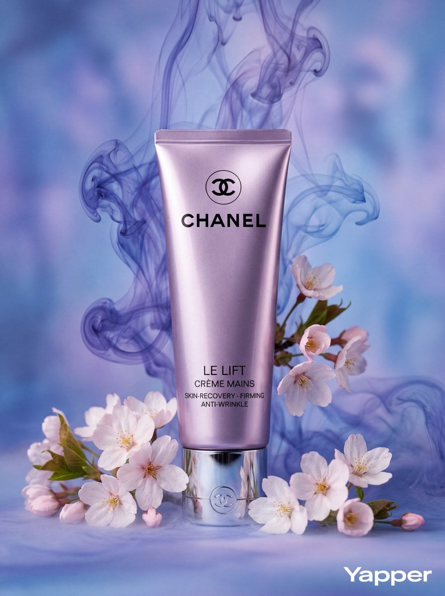 Centered Cosmetic Tube in Deep Blue Swirling Clouds