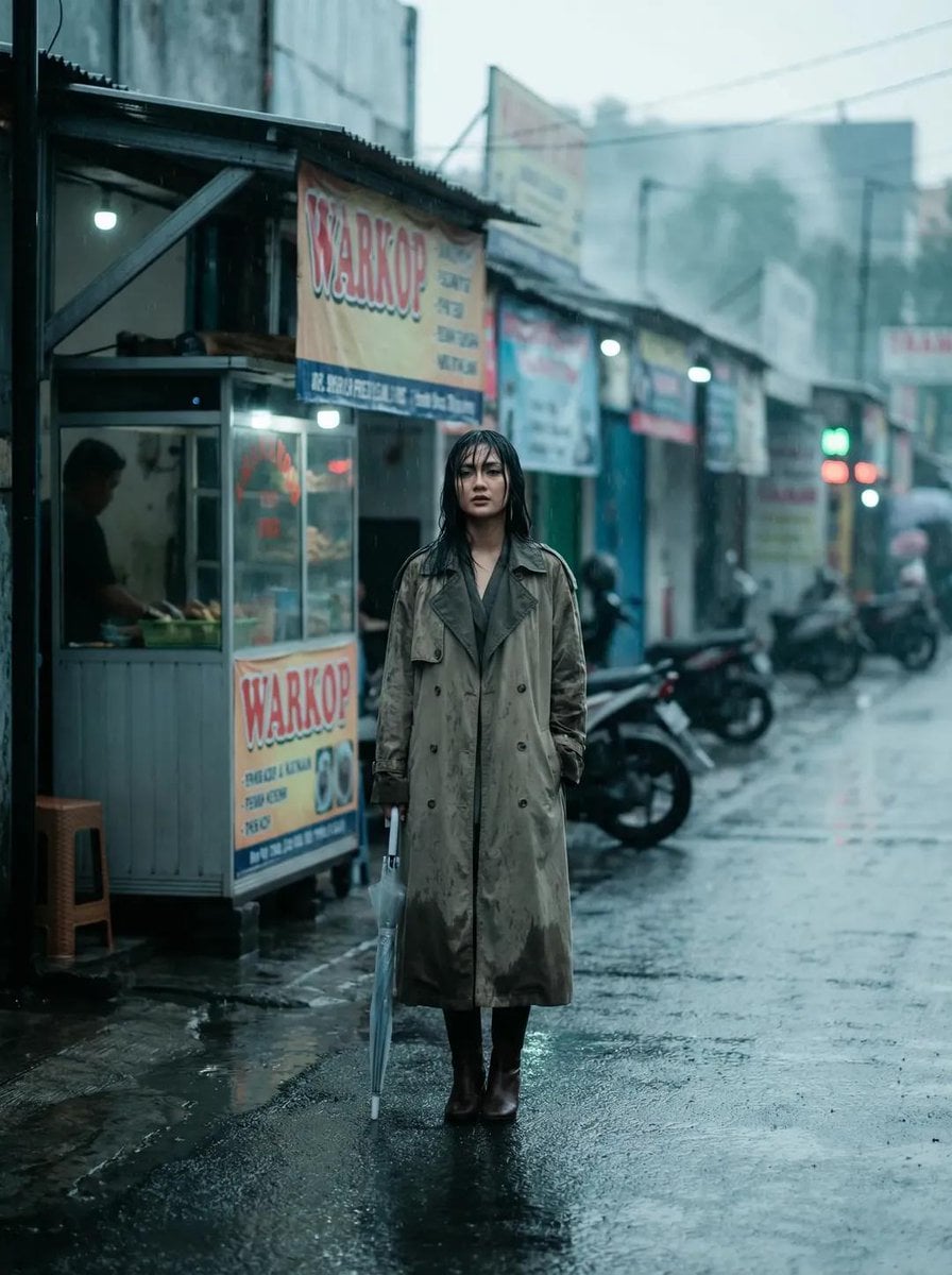 Indonesian Rainy Street Fashion Editorial