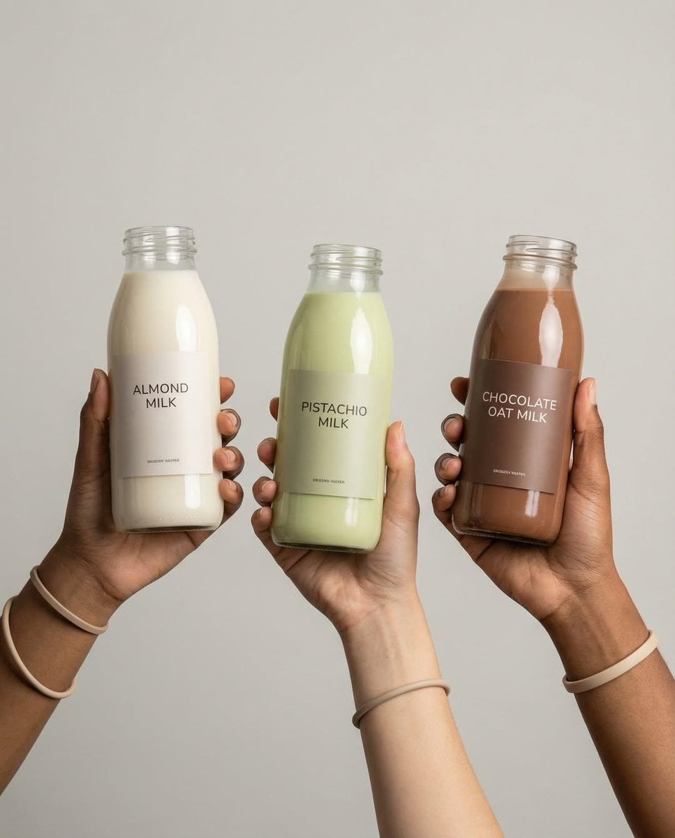 Hands Holding Bottled Drinks in Commercial Ad Set (2)