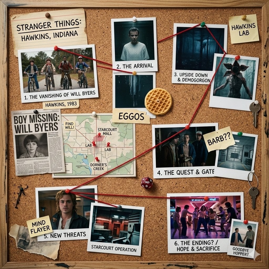 Cinematic Stranger Things Corkboard Story Map(2)