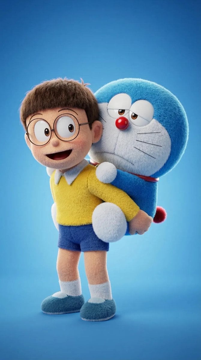 3D Plush Doraemon and Nobita Cartoon Character Render