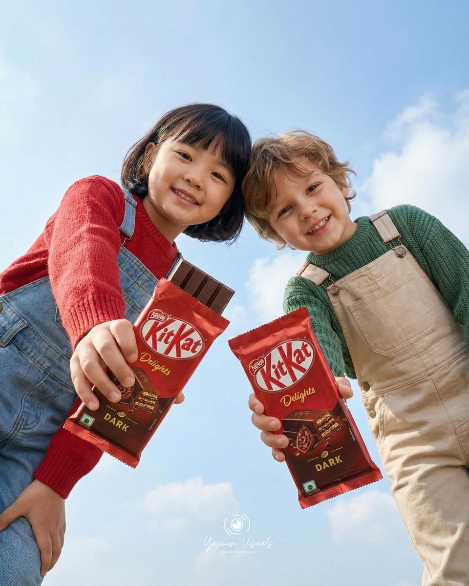 Girl Holding KitKat Dark Chocolate Ad Photo(3)