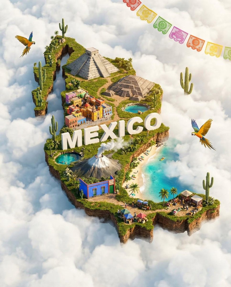 Floating Country Island Travel Poster(3)