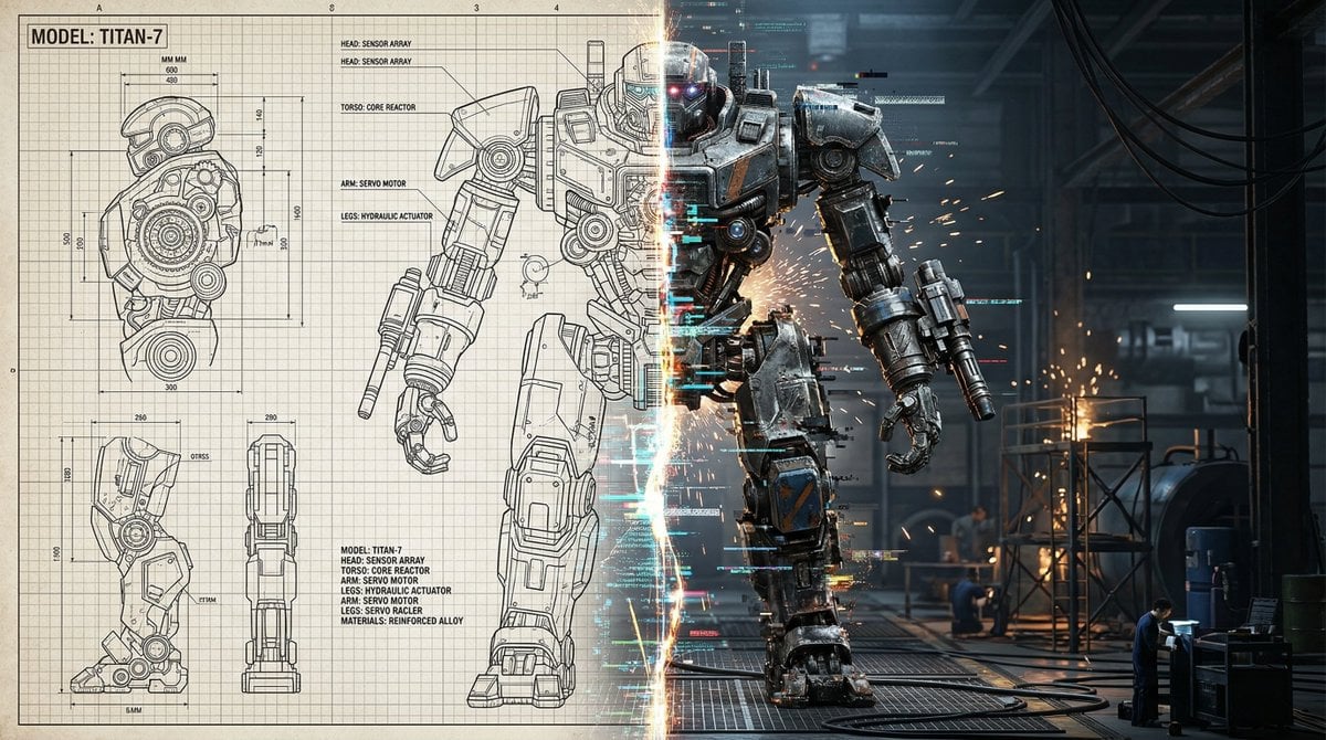Split Blueprint and 3D Render Visualization(2)