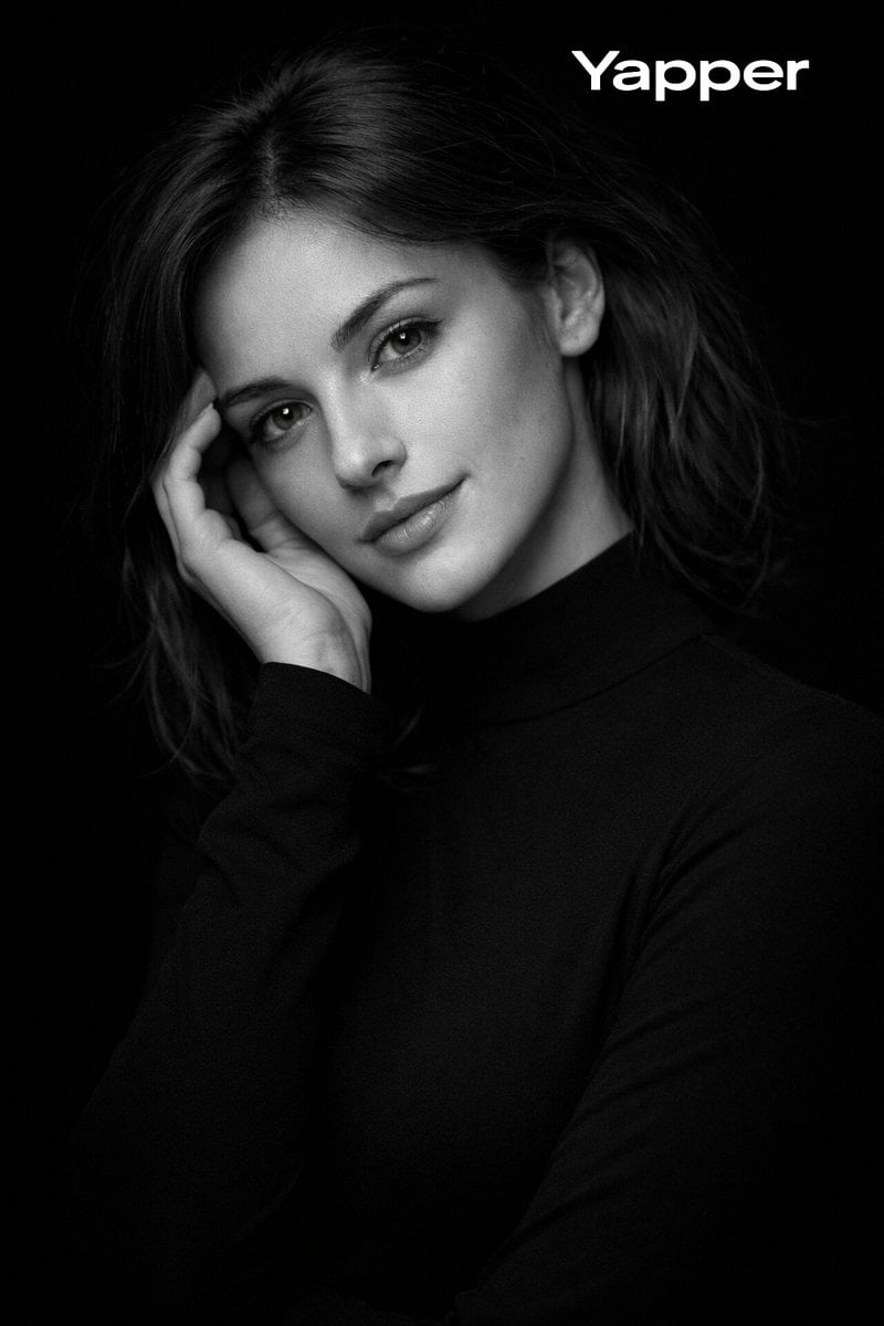 High-Contrast Monochrome Portrait of a European Woman (3)