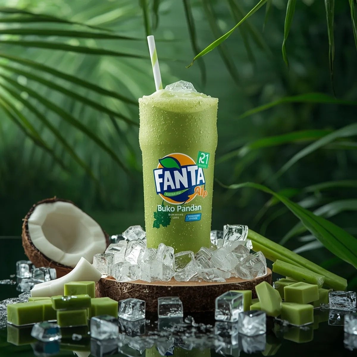 Fanta Buko Pandan Tropical Beverage Product Photo (2)