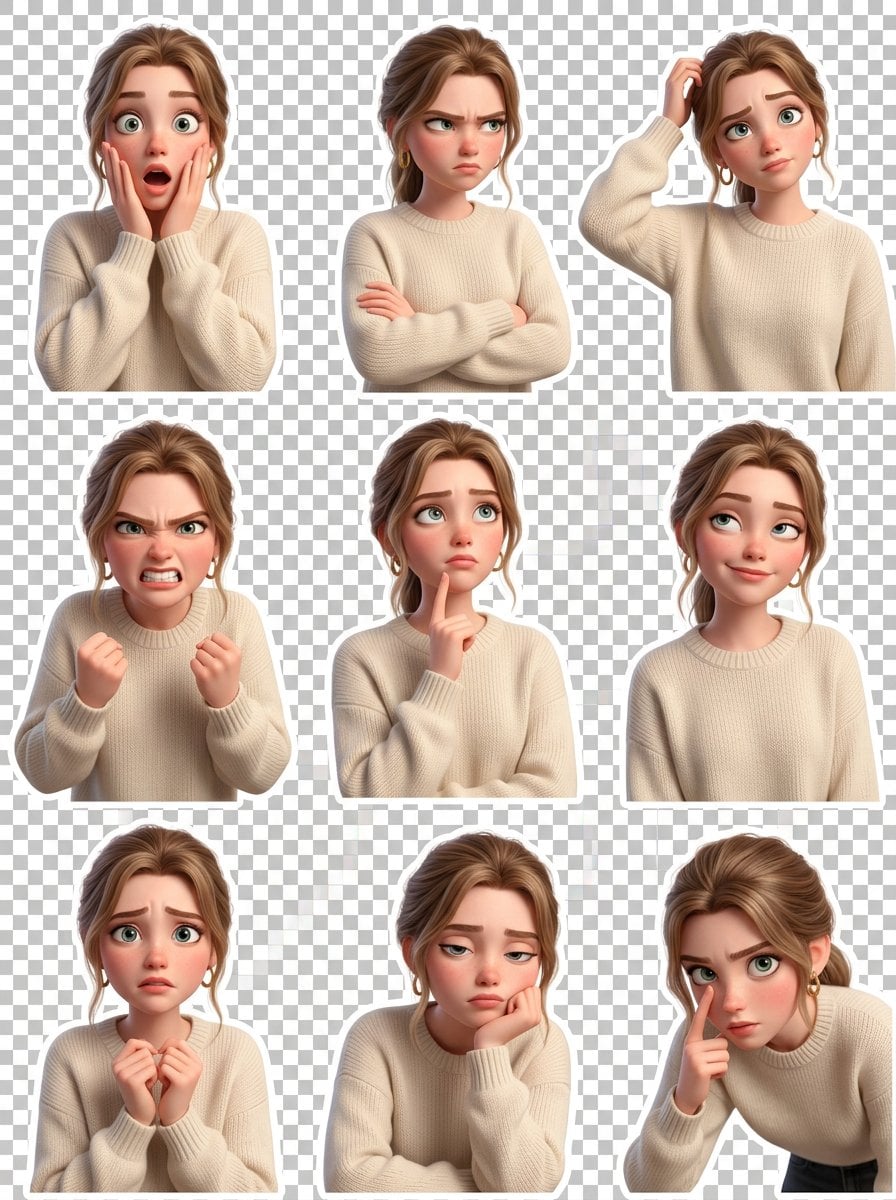Personalized 3D Meme Character Sticker Grid(3)