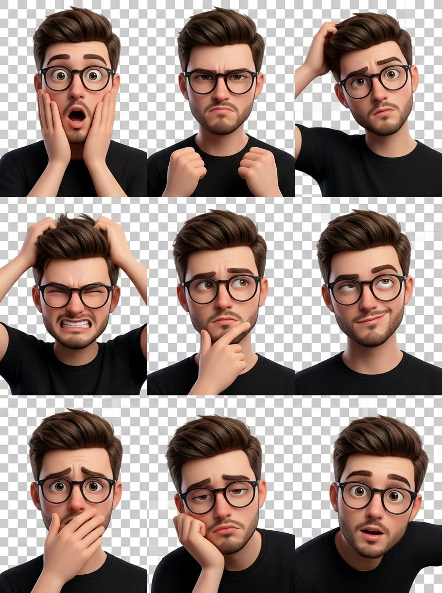 Personalized 3D Meme Character Sticker Grid(4)