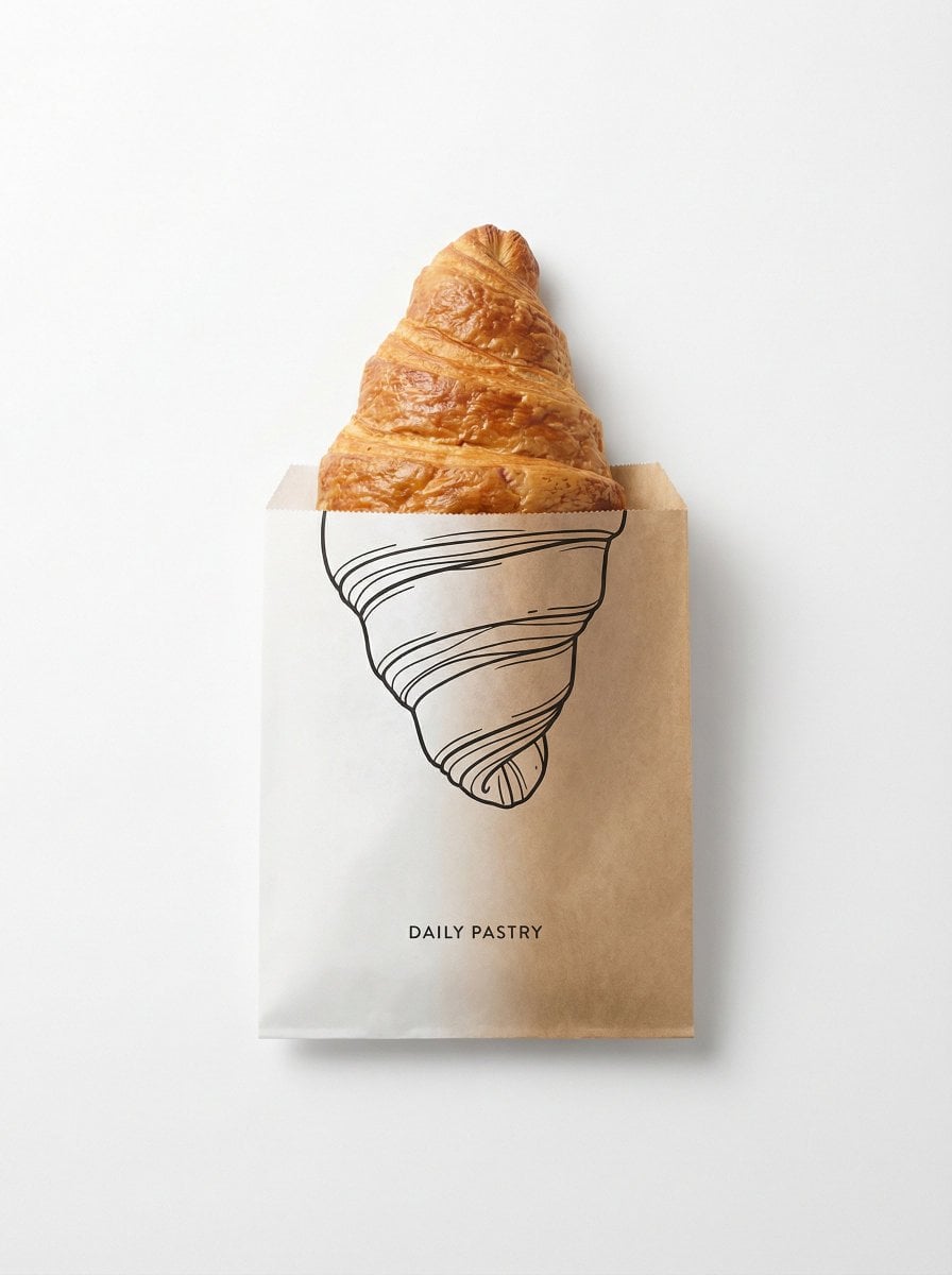 Photoreal Food in Paper Packaging with Line Art