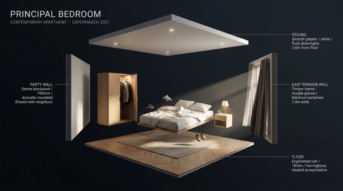 Exploded 3D Room Cutaway with Architectural Labels(2)