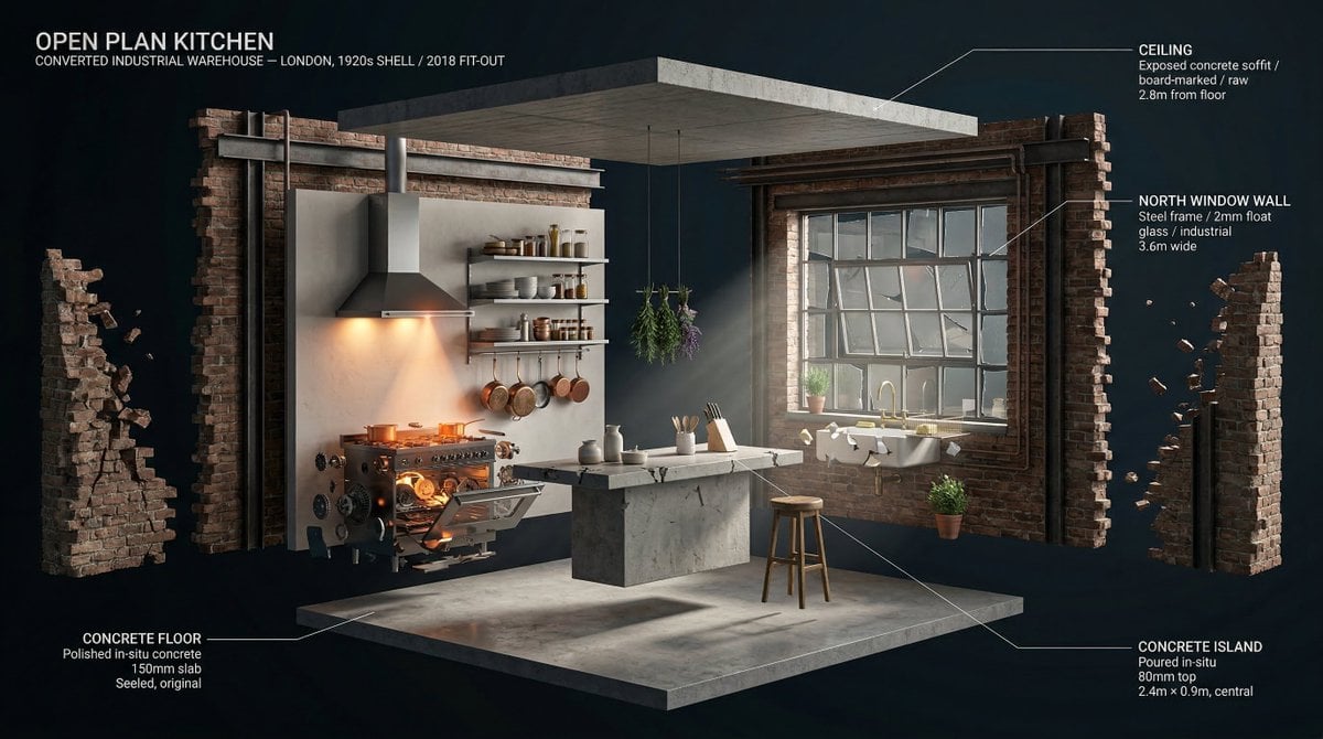 Exploded 3D Room Cutaway with Architectural Labels(3)