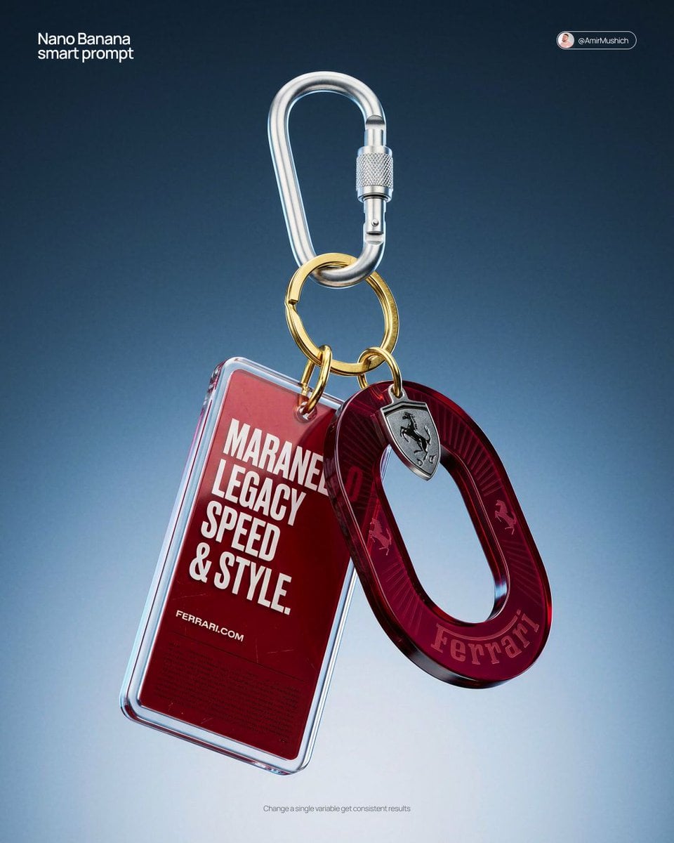 Floating Streetwear Keychain CGI Product Shot