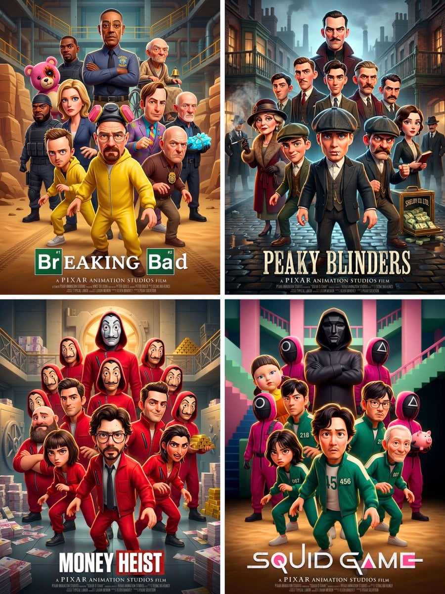 Pixar-Style 3D Ensemble Movie Poster