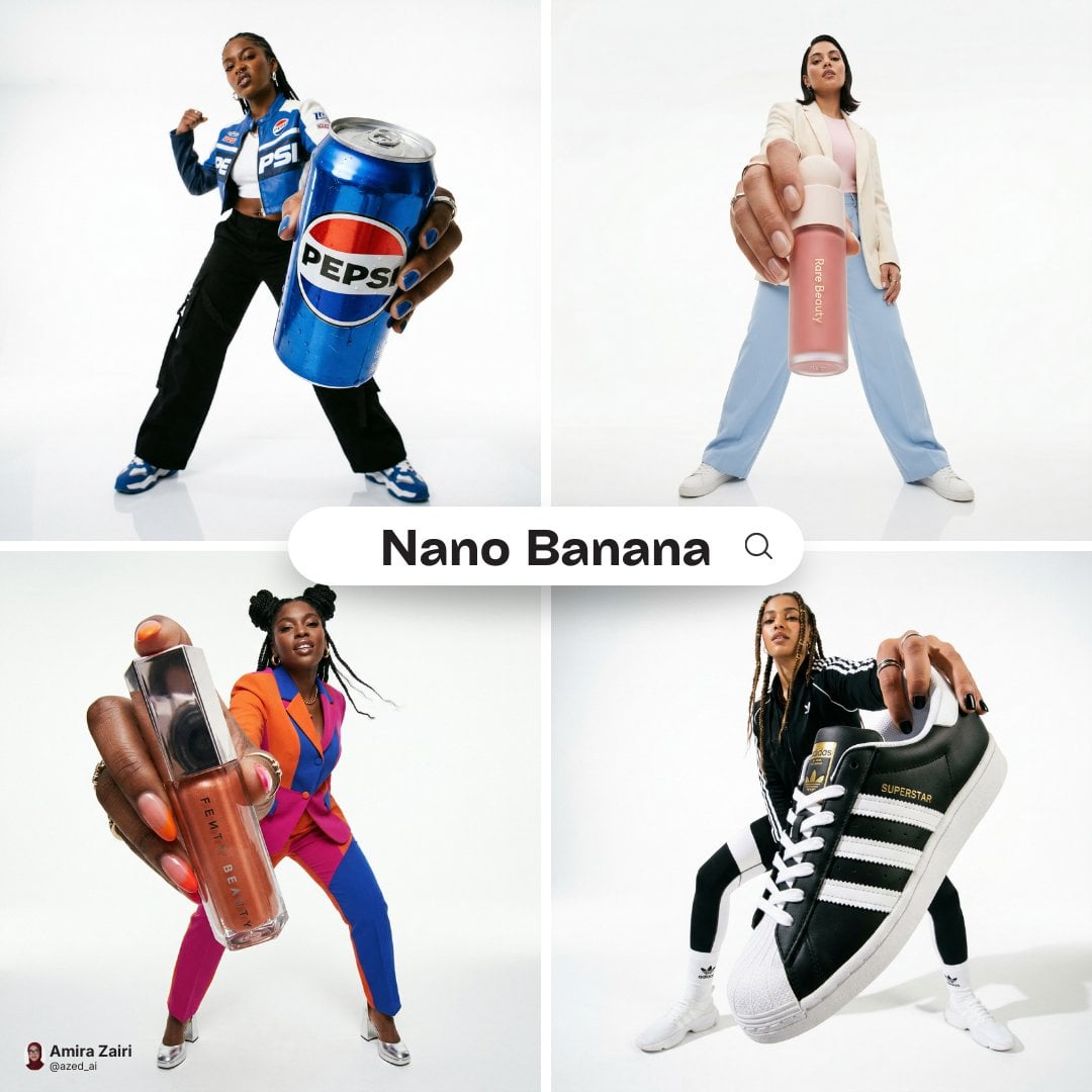 Low-Angle Fashion Campaign Photo with Foreground Product