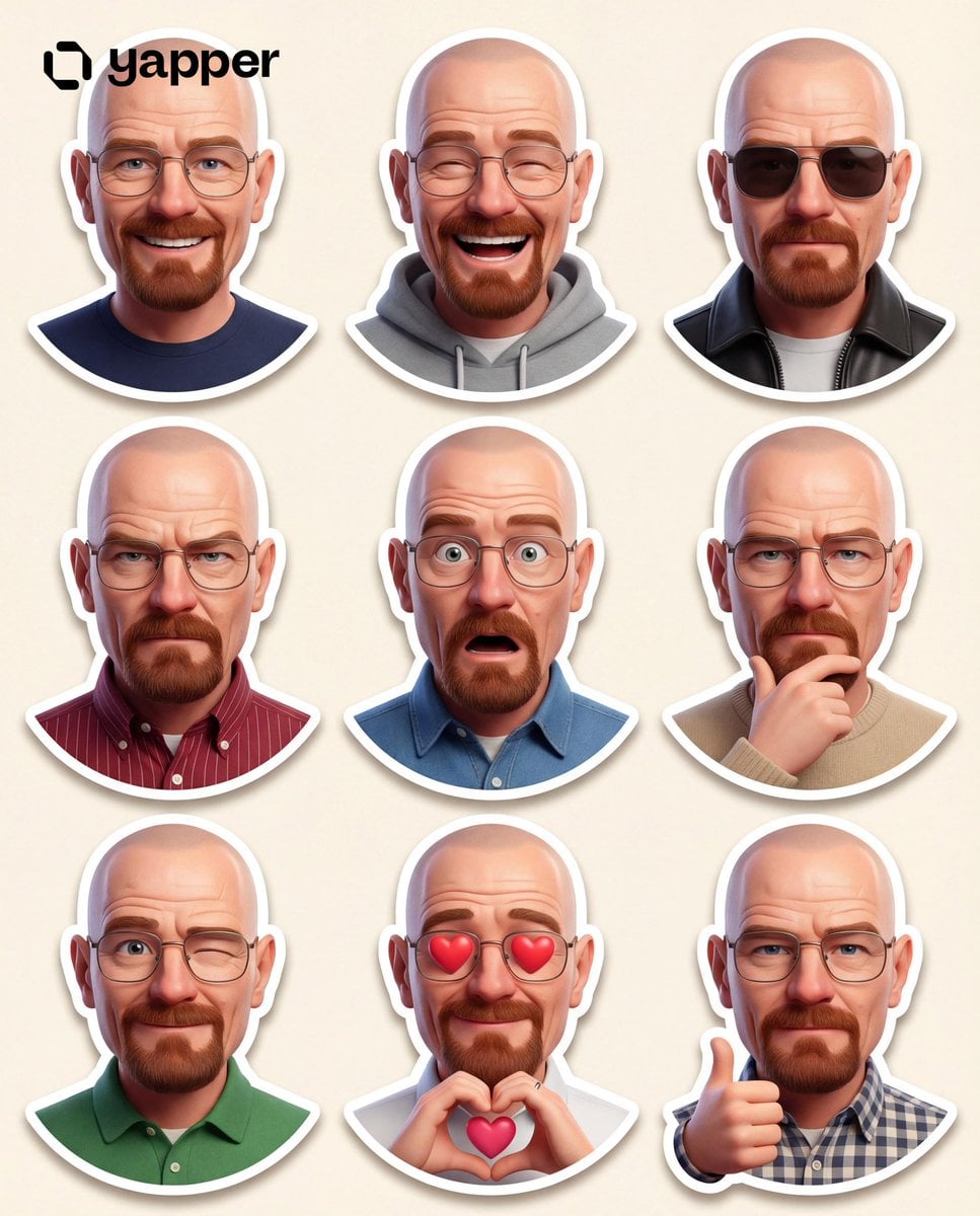 Pixar-Style 3D Portrait Sticker Set