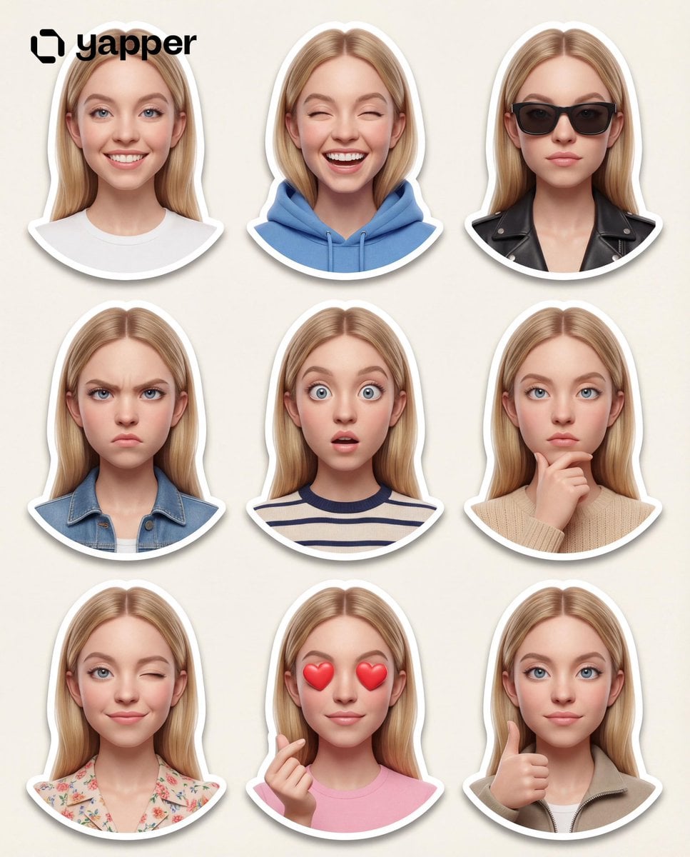 Pixar-Style 3D Portrait Sticker Set(2)