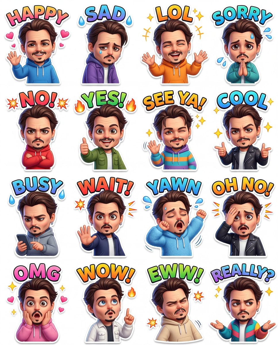 Chibi 3D Animated Reaction Sticker Pack (3)
