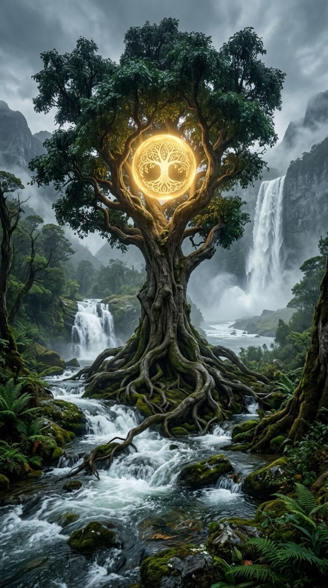 Ancient Tree of Life Fantasy Forest Scene(2)