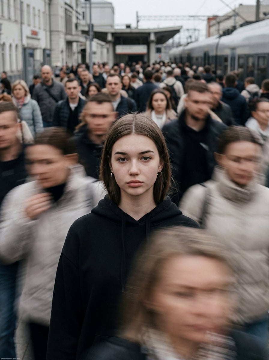 Gen-Z Model Motion Blur Editorial Portrait