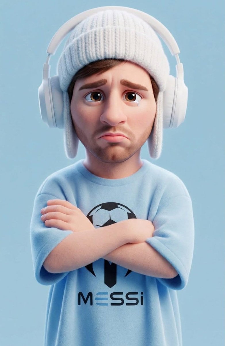 Pouty 3D Cartoon Character on Pastel Green(4)